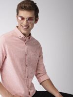 Men Pink & White Slim Fit Striped Casual ShirtMen Pink & White Slim Fit Striped Casual Shirt - Image 3