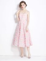 Women Floral Printed Shoulder Straps Fit & Flare Dress - Image 4
