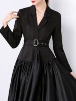 Women Solid Fit & Flare Midi Dress - Image 2