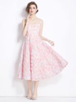 Women Floral Printed Shoulder Straps Fit & Flare Dress